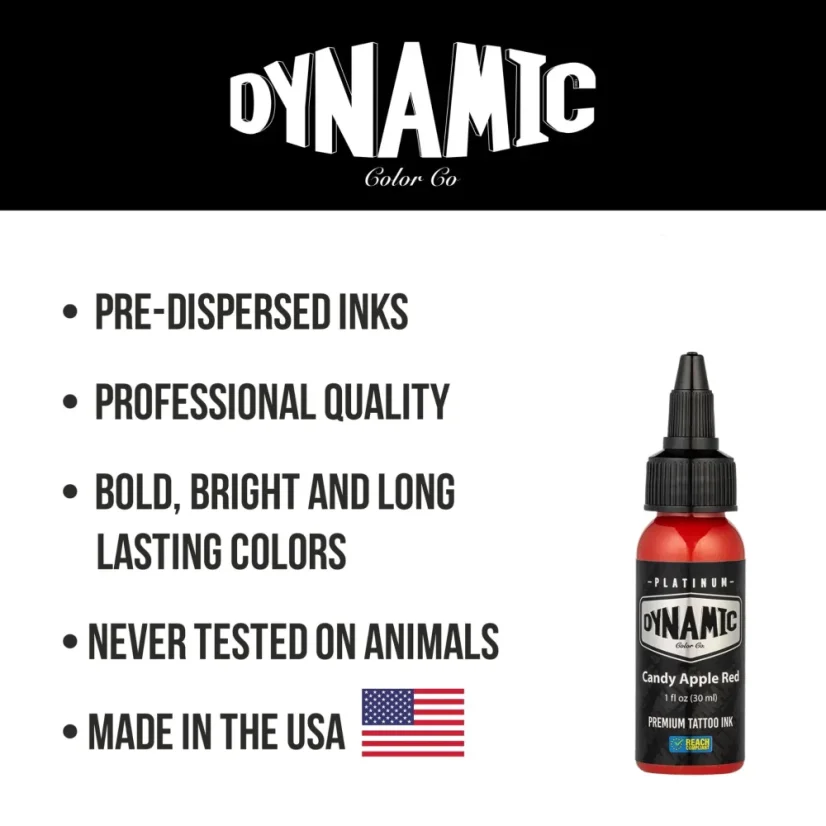 Dynamic Platinum Tattoo Ink Candy Apple Red - 30 ml