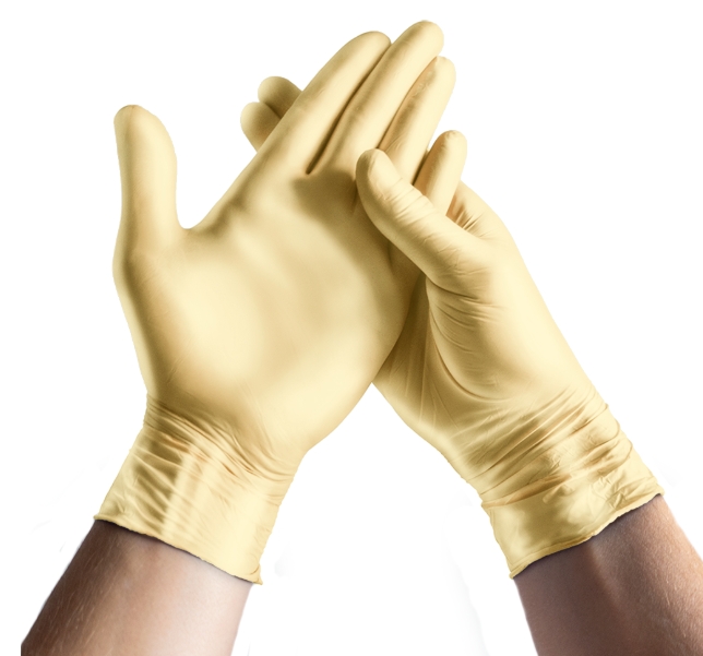 Nitrilové rukavice NITRIL SPARKLE 100 ks, nepudrované, perleťově zlaté, 4.0 g - Velikost: S