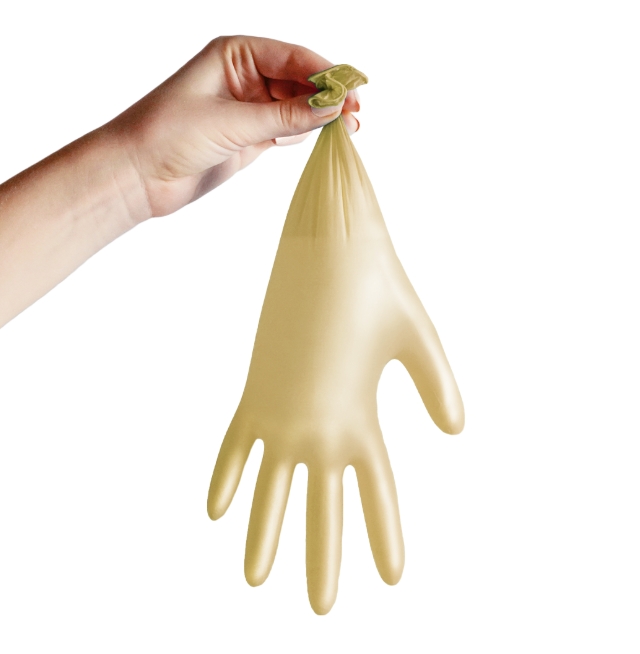 Nitrilové rukavice NITRIL SPARKLE 100 ks, nepudrované, perleťově zlaté, 4.0 g - Velikost: S