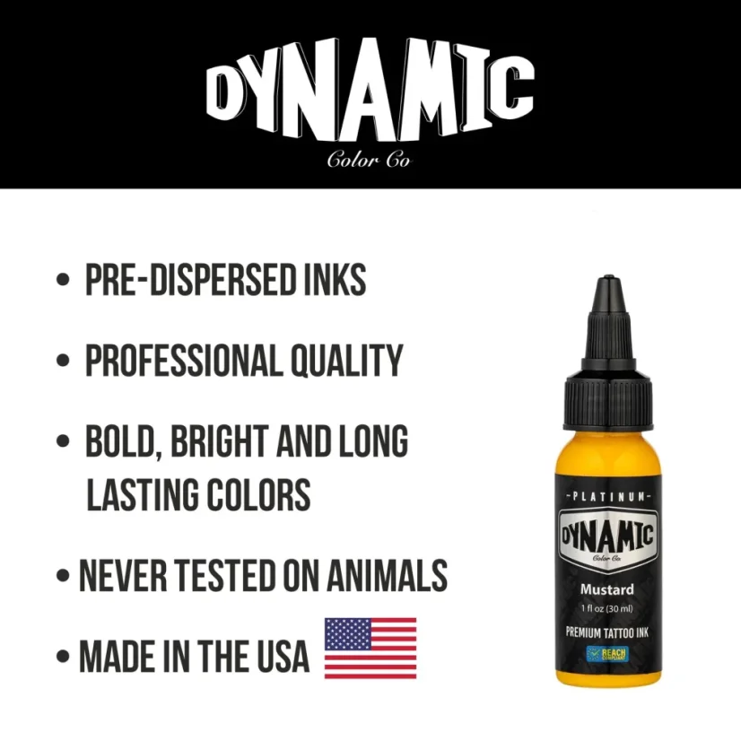 Dynamic Platinum Tattoo Ink Mustard Yellow  - 30 ml