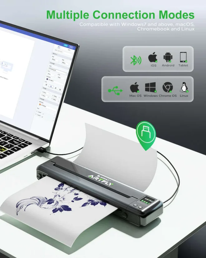 JCONLY ARTFLY Wireless Tattoo Thermal Stencil Printer