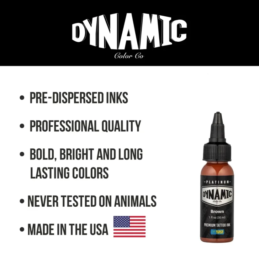 Dynamic Platinum Tattoo Ink Brown - 30 ml
