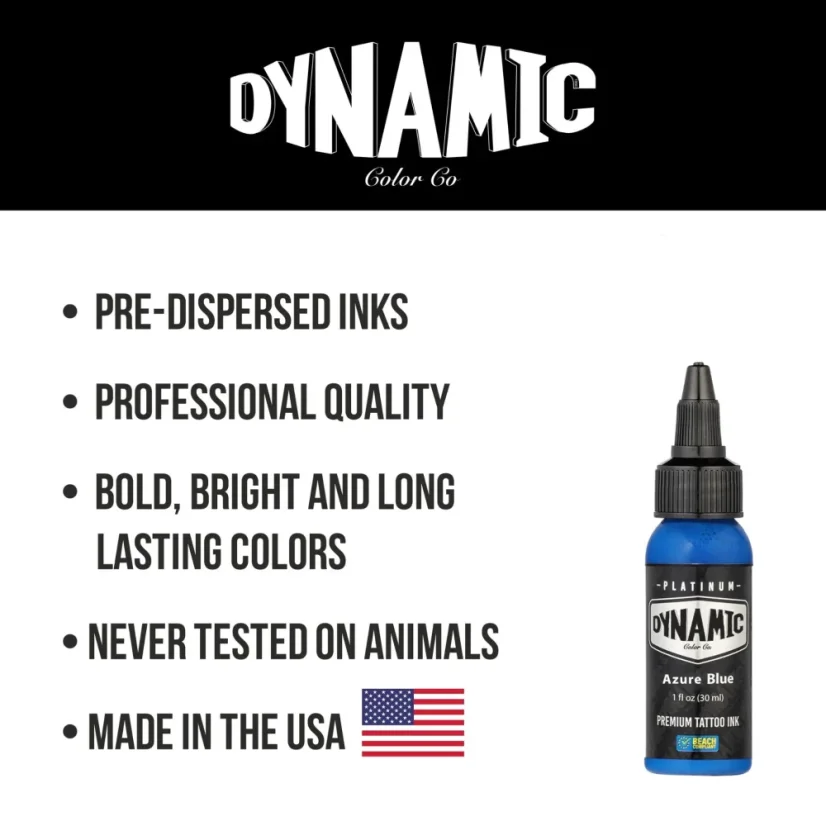 Dynamic Platinum Tattoo Ink Azure Blue - 30 ml