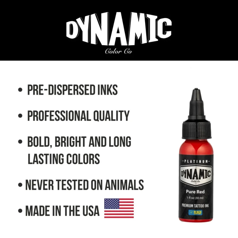 Dynamic Platinum Tattoo Ink Pure Red - 30 ml