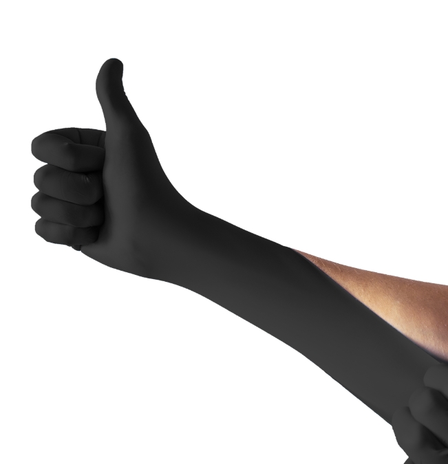 Latexové rukavice ESPEON LATEX BLACK 100 ks, nepudrované, černé, 5.8 g - Velikost: M