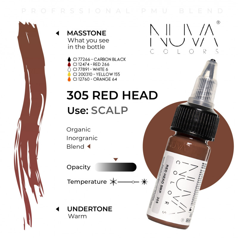 Nuva Colors - Pigment pro  mikropigmentaci pokožky hlavy  (SMP) - Varianty: Light Brown