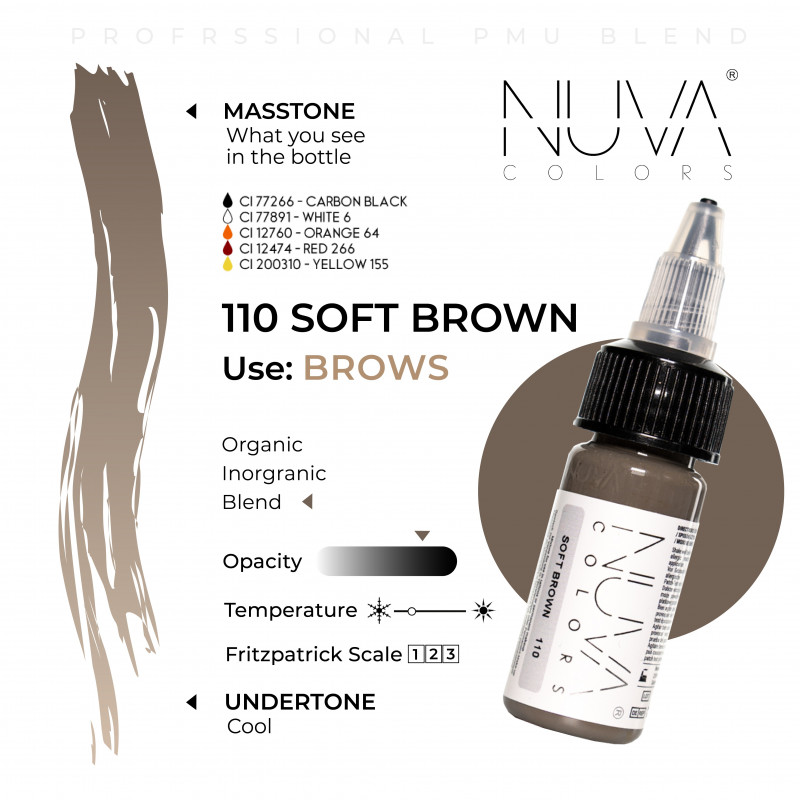 Nuva Colors - Pigmenty na obočí - Varianty: Soft Brown