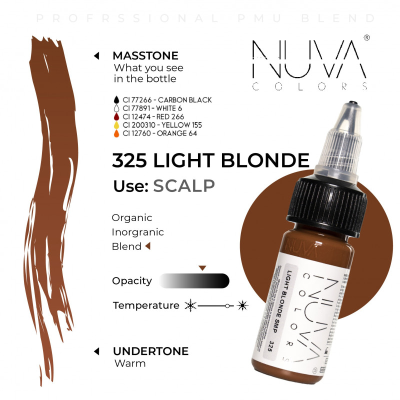 Nuva Colors - Pigment pro  mikropigmentaci pokožky hlavy  (SMP) - Varianty: Light Brown