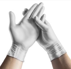 Nitrilové rukavice NITRIL SPARKLE 100 ks, nepudrované, perleťově stříbrné, 4.0 g