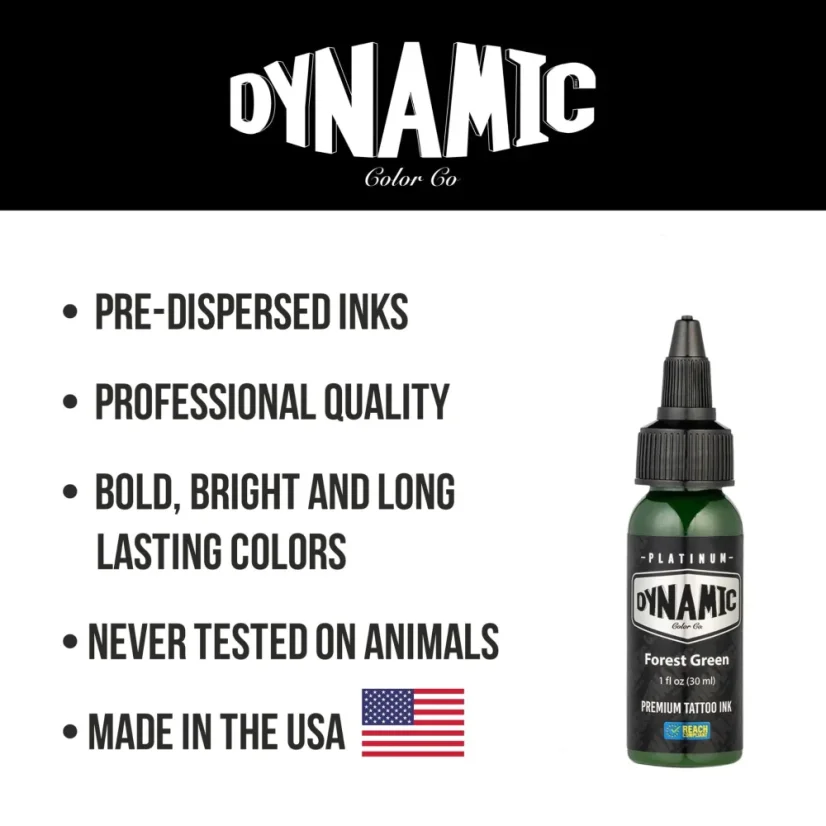 Dynamic Platinum Tattoo Ink Forest Green - 30 ml