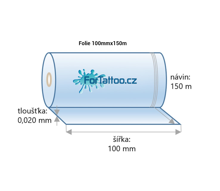 Stretch fólie - Varianty: Transparent 100mm x 150m