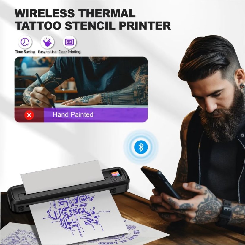Bluetooth Thermal Tattoo Stencil Printer