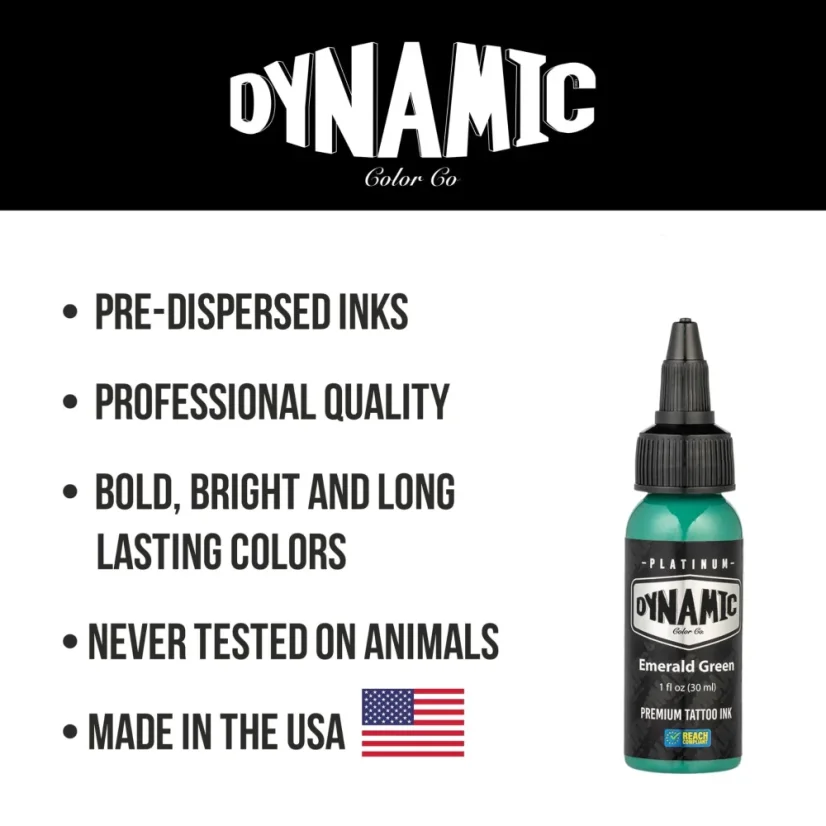 Dynamic Platinum Tattoo Ink Emerald Green - 30 ml