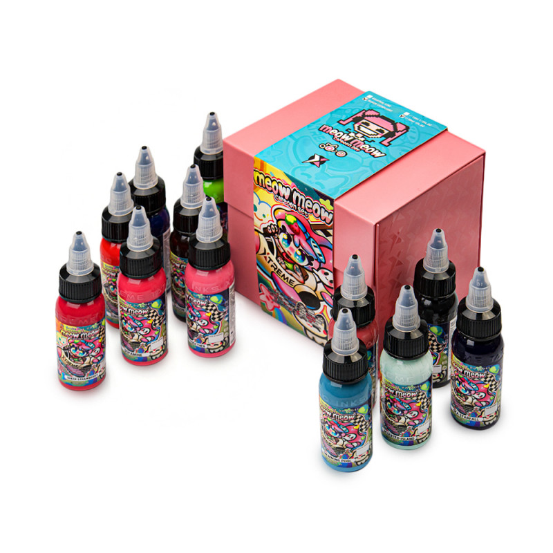 XTreme Ink - MEOW MEOW Cartoon Set 12 x 30 ml