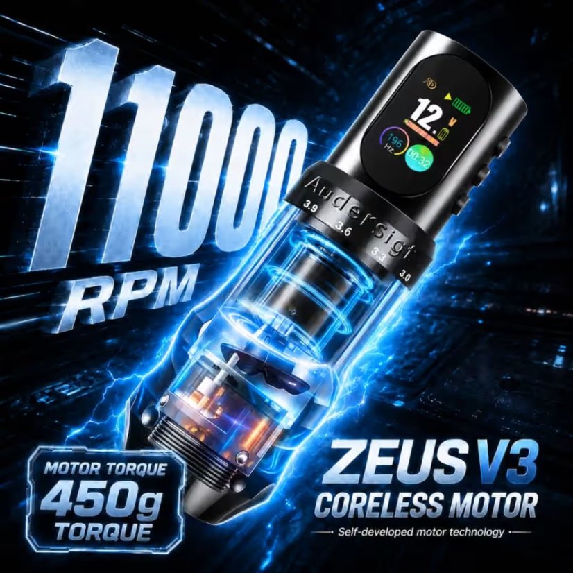 D2 Pro Adjustable Stroke Wireless Tattoo Pen Machine